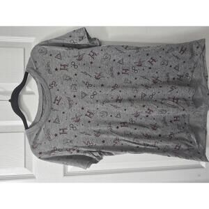 Gray Harry Potter Themed T-Shirt with Burgundy Print